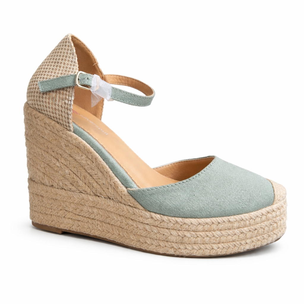 Alpargata de cuña tipo espadrille clasica